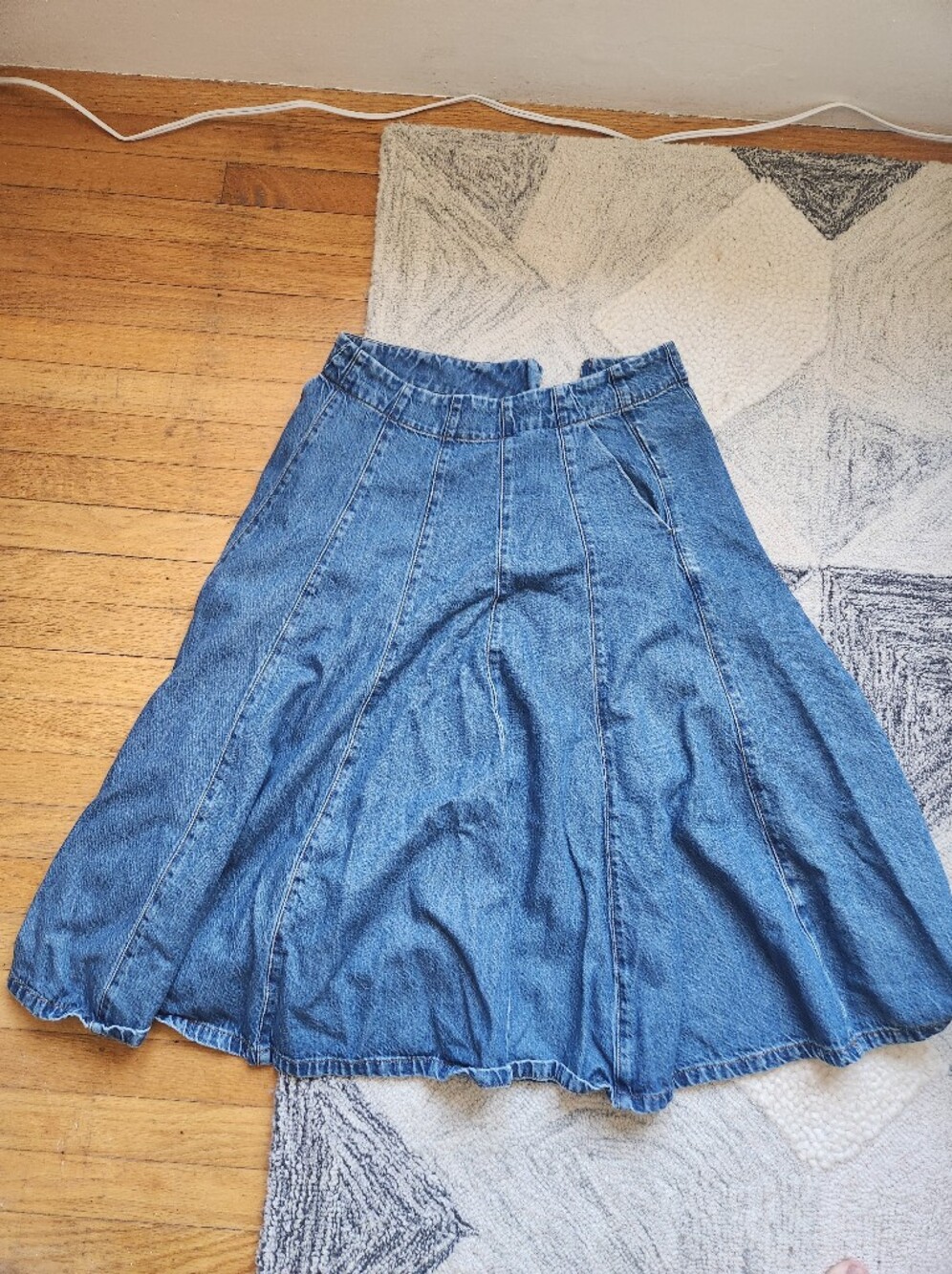 madewell denim midi skirt pockets 28